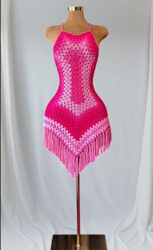 Granny stripe fringe dress - Image 2