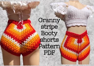 Granny Stripe Booty Shorts - Image 4