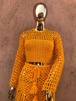 Mesh Sleeve Crop top