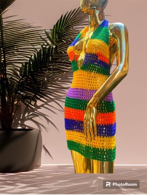 Mesh Deep V dress - Image 2