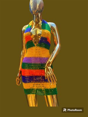 Mesh Deep V dress - Image 3