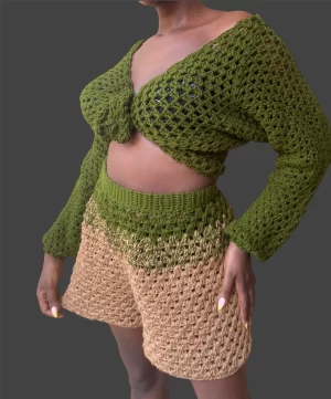 Granny Stripe Wide leg shorts - Image 2
