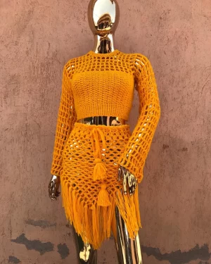 Mesh Fringe skirt