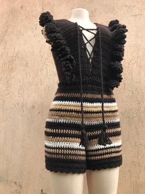 Phee Lace up Romper - Image 2